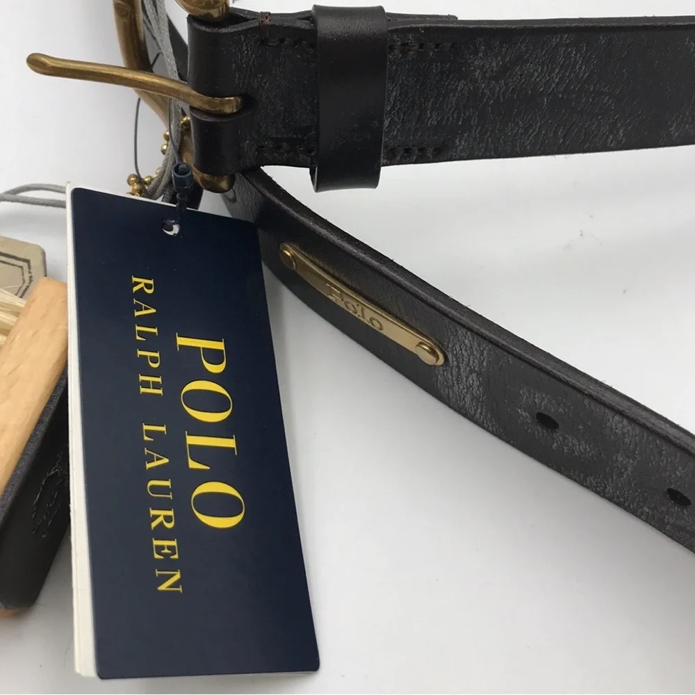 Polo Ralph Lauren Whitehouse Cox Teak Brown Men Leather Belt